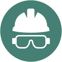 Safety hard hat and Safety glasses 