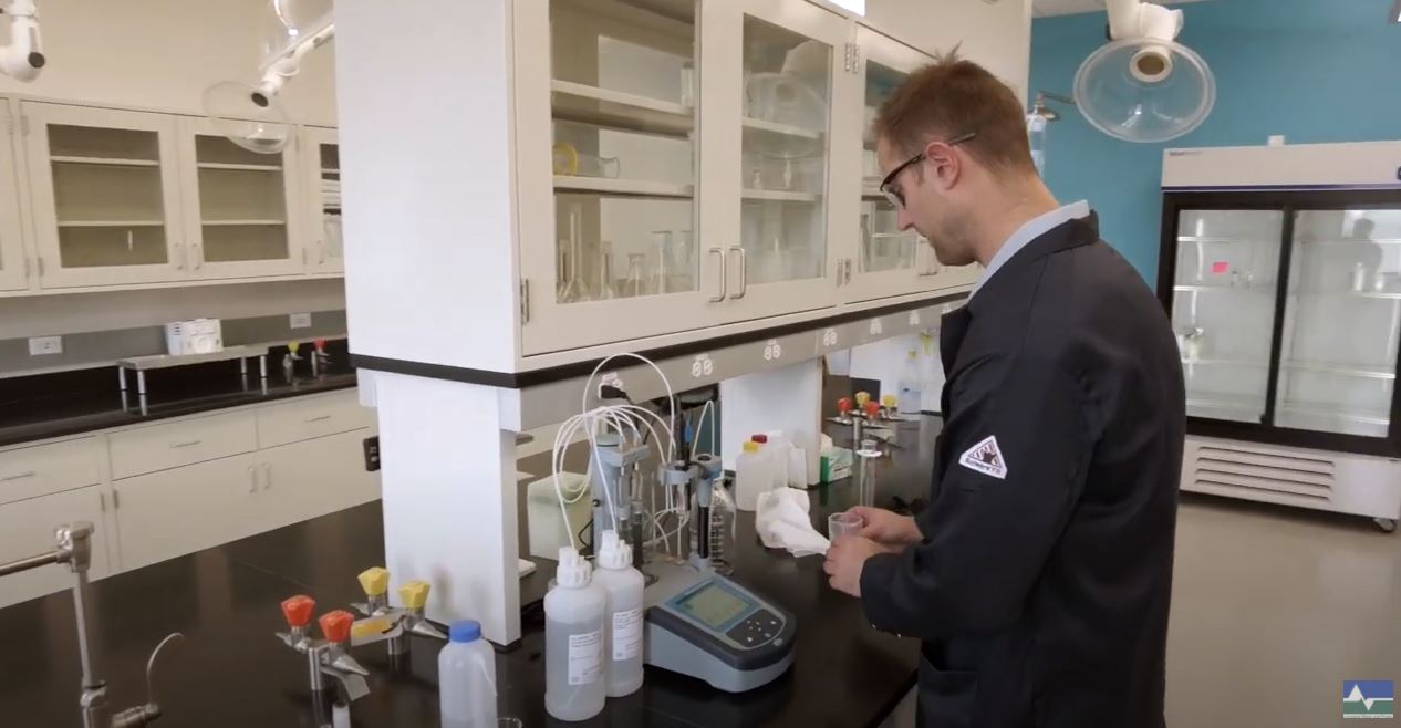 Staff in Water Quality Lab performing tests