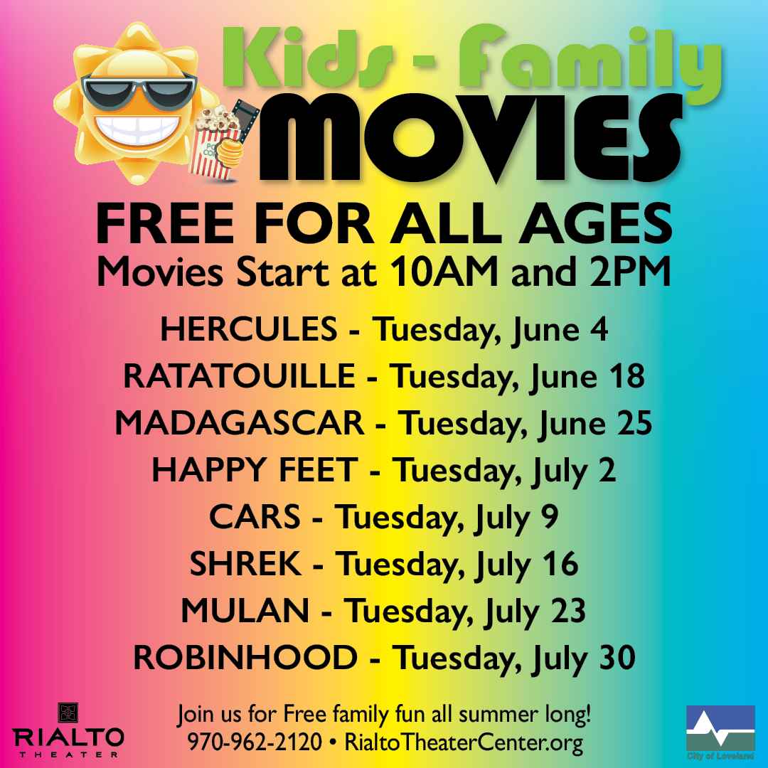 Free Family Movie Series at the Rialto Theater | Custom News & Calendar |  Water & Power - City of Loveland